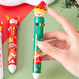 Maxbell 10 Colors Ballpoint Pen Retractable Ballpoint Pen 10 in 1 for Gift Children Cartoon Figure