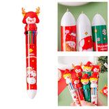 Maxbell 10 Colors Ballpoint Pen Retractable Ballpoint Pen 10 in 1 for Gift Children Cartoon Figure