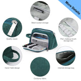 Maxbell Corduroy Cosmetic Organizer Portable Makeup Pouch for Outdoor Activity Green