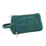 Maxbell Corduroy Cosmetic Organizer Portable Makeup Pouch for Outdoor Activity Green
