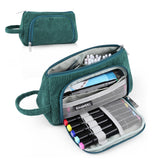 Maxbell Corduroy Cosmetic Organizer Portable Makeup Pouch for Outdoor Activity Green