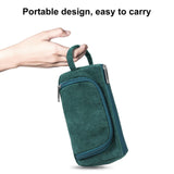 Maxbell Corduroy Cosmetic Organizer Portable Makeup Pouch for Outdoor Activity Green