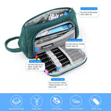 Maxbell Corduroy Cosmetic Organizer Portable Makeup Pouch for Outdoor Activity Green