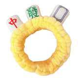 Maxbell Mahjong Makeup SPA Headband Soft Flannel Plush for Face Wash Women Yellow