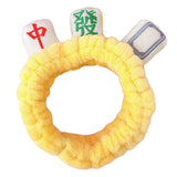 Maxbell Mahjong Makeup SPA Headband Soft Flannel Plush for Face Wash Women Yellow