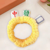 Maxbell Mahjong Makeup SPA Headband Soft Flannel Plush for Face Wash Women Yellow