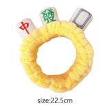 Maxbell Mahjong Makeup SPA Headband Soft Flannel Plush for Face Wash Women Yellow