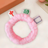 Maxbell Mahjong Makeup SPA Headband Soft Flannel Plush for Face Wash Women Pink