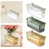 Maxbell Multifunctional Desktop Storage Basket Pet for Fridge Vanity Closet Shelf Transparent