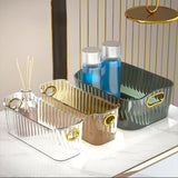 Maxbell Multifunctional Desktop Storage Basket Pet for Fridge Vanity Closet Shelf Transparent