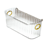 Maxbell Multifunctional Desktop Storage Basket Pet for Fridge Vanity Closet Shelf Transparent