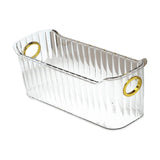 Maxbell Multifunctional Desktop Storage Basket Pet for Fridge Vanity Closet Shelf Transparent