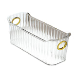 Maxbell Multifunctional Desktop Storage Basket Pet for Fridge Vanity Closet Shelf Transparent