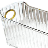 Maxbell Multifunctional Desktop Storage Basket Pet for Fridge Vanity Closet Shelf Transparent