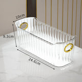 Maxbell Multifunctional Desktop Storage Basket Pet for Fridge Vanity Closet Shelf Transparent