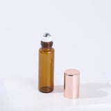 Maxbell 20 Pieces Empty Amber Glass Roller Ball Bottles Vials travel Size 3ml