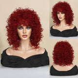 Maxbell Lady Short Curly Wig Wavy 33cm Synthetic Fiber for Dating Work Wedding Black