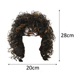 Maxbell Lady Short Curly Wig Wavy 33cm Synthetic Fiber for Dating Work Wedding Black Brown