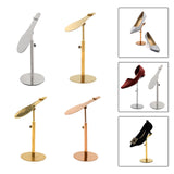 Maxbell Shoe Display Stand Rack Shelf for High Heels Countertop Clothing Store Brushed Argent