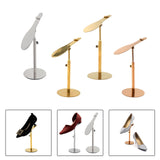 Maxbell Shoe Display Stand Rack Shelf for High Heels Countertop Clothing Store Brushed Argent