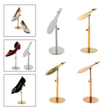Maxbell Shoe Display Stand Rack Shelf for High Heels Countertop Clothing Store Brushed Argent