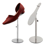 Maxbell Shoe Display Stand Rack Shelf for High Heels Countertop Clothing Store Brushed Argent