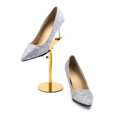 Maxbell Shoe Display Stand Rack Shelf for High Heels Countertop Clothing Store Glossy Aureate