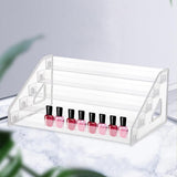 Maxbell Nail Polish Display Rack Transparent for Makeup Pigment Bottles Lipstick 5 Tiers