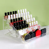 Maxbell Nail Polish Display Rack Transparent for Makeup Pigment Bottles Lipstick 7 Tiers