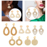 Maxbell 1Pair Dangling Ear Stud Elegant Geometric Lightweight for Daily Wear Party A