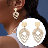 Maxbell 1Pair Dangling Ear Stud Elegant Geometric Lightweight for Daily Wear Party C