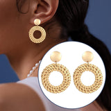 Maxbell 1Pair Dangling Ear Stud Elegant Geometric Lightweight for Daily Wear Party D