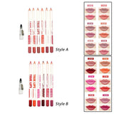 Maxbell 6 Pieces Lip Liner Pencil Smooth Application Water Resistant for Girls Style A