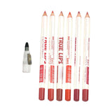 Maxbell 6 Pieces Lip Liner Pencil Smooth Application Water Resistant for Girls Style A