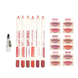 Maxbell 6 Pieces Lip Liner Pencil Smooth Application Water Resistant for Girls Style A