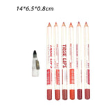 Maxbell 6 Pieces Lip Liner Pencil Smooth Application Water Resistant for Girls Style A