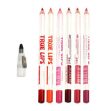 Maxbell 6 Pieces Lip Liner Pencil Smooth Application Water Resistant for Girls Style B