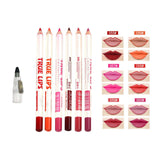 Maxbell 6 Pieces Lip Liner Pencil Smooth Application Water Resistant for Girls Style B
