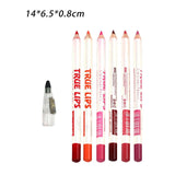Maxbell 6 Pieces Lip Liner Pencil Smooth Application Water Resistant for Girls Style B