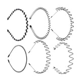 Maxbell fashionable hair Headband Mixed Styles Wave Hair Hoop Sports for Women Men 6pcs