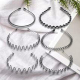 Maxbell fashionable hair Headband Mixed Styles Wave Hair Hoop Sports for Women Men 6pcs