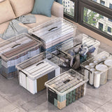 Maxbell Household Toy Storage Organizer Box Clear for Bedroom Living Room Comforter 80L