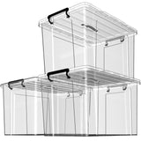 Maxbell Household Toy Storage Organizer Box Clear for Bedroom Living Room Comforter 80L