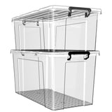 Maxbell Household Toy Storage Organizer Box Clear for Bedroom Living Room Comforter 80L