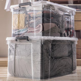 Maxbell Household Toy Storage Organizer Box Clear for Bedroom Living Room Comforter 80L