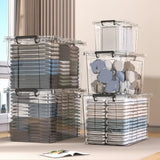 Maxbell Household Toy Storage Organizer Box Clear for Bedroom Living Room Comforter 80L