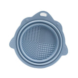 Maxbell Silicone Makeup Brush Cleaning Mats Scrubber Compact for Cleaner blue