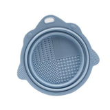 Maxbell Silicone Makeup Brush Cleaning Mats Scrubber Compact for Cleaner blue