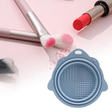 Maxbell Silicone Makeup Brush Cleaning Mats Scrubber Compact for Cleaner blue