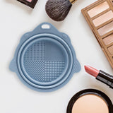 Maxbell Silicone Makeup Brush Cleaning Mats Scrubber Compact for Cleaner blue